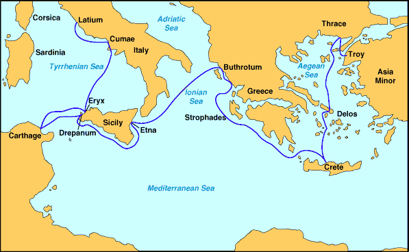 map of aeneas